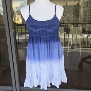 Lulus Dip Dyed Blue and White Ombre Sundress Medium